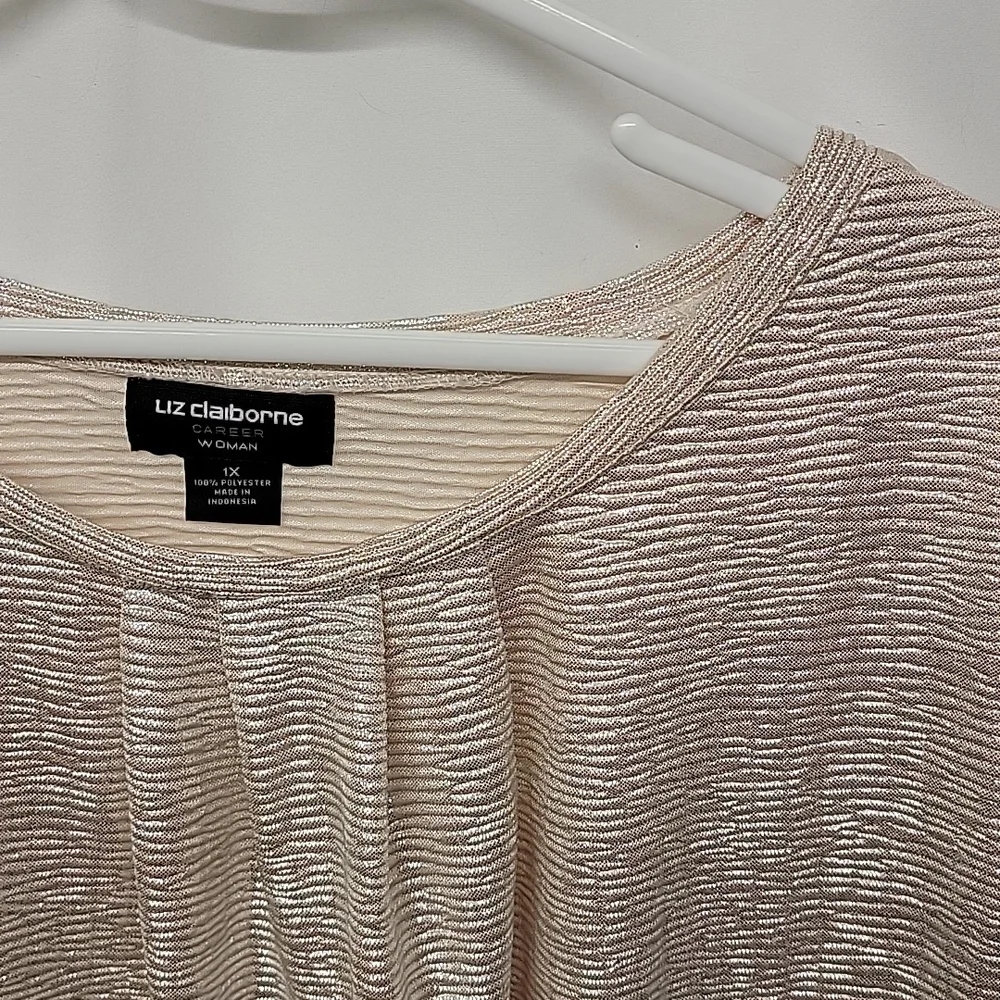 Liz Claiborne Career Shimmery Sleeveless Dressy Blouse Top 1X EUC Rom-com Core - Picture 9 of 9